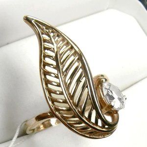 Leaf 18K Rose Gold over Sterling SILVER Ring 7.5